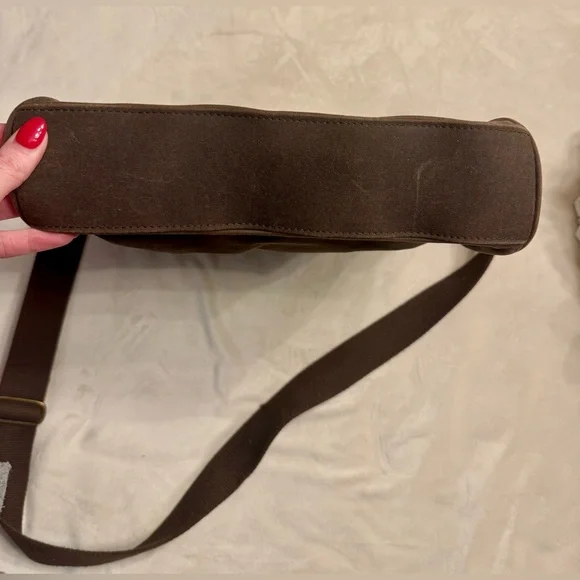 Barbour Waxed Leather Canvas Messenger/Mail Bag - Picture 13 of 14